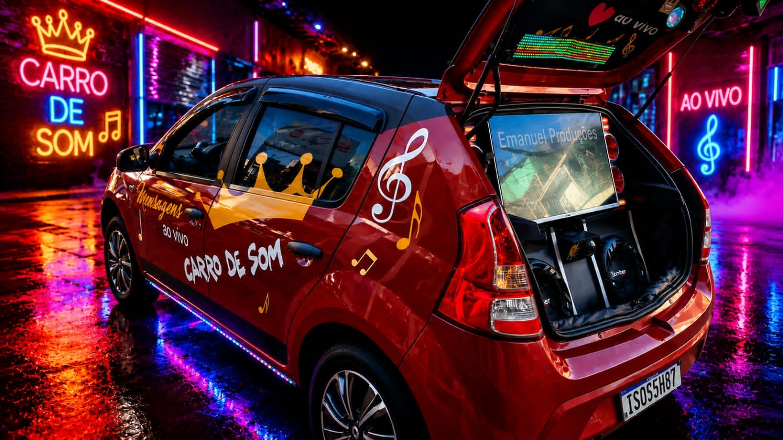 Carro de som iluminado Saile